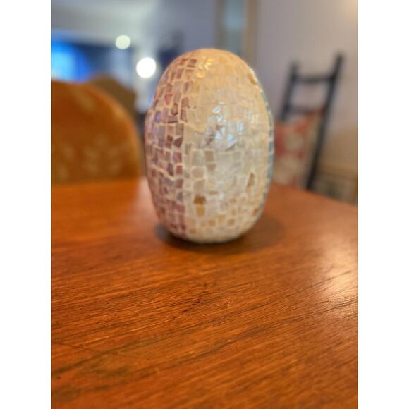 Contemporary Mosaic Egg Decorative Object – Glass Tile Home Decor Accent - Picture 5 of 10